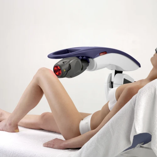 MLS M6 laser applied to a client's knee